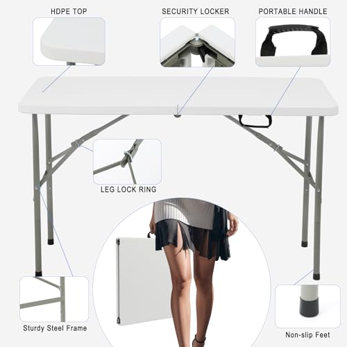 Heavy Duty Portable Folding Table for Dining, Parties, and Camping E6001