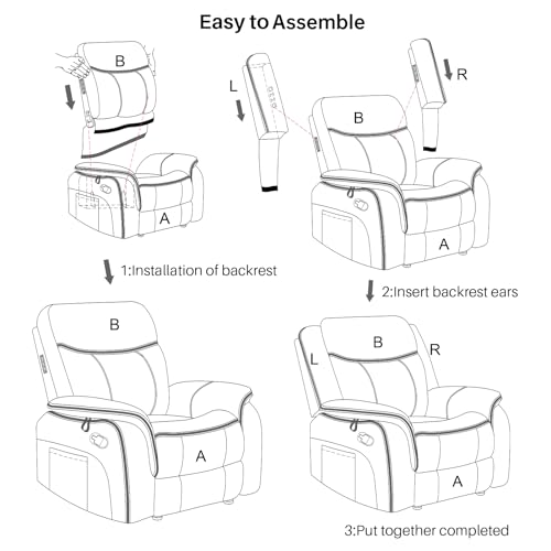 Faux Leather Heated Massage Recliner Chair for Adults O52817