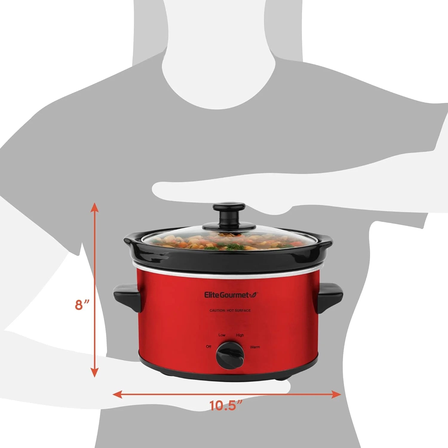Electric Oval Slow Cooker, Adjustable Temperature, 2 Quart P2985