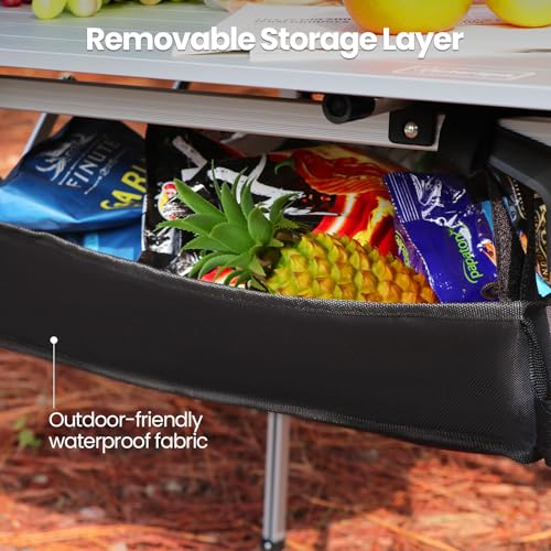Portable Folding Camping Table with Adjustable Legs, Lightweight Aluminum K894