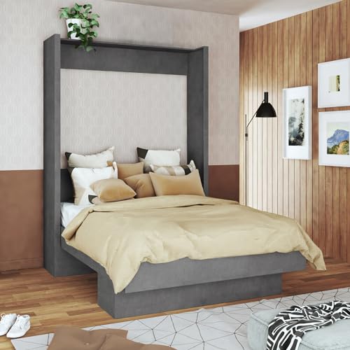 Full Murphy Wall Bed in White with Shelf O67975