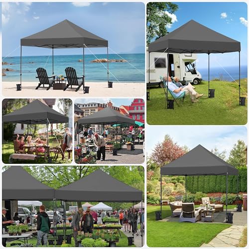Heavy Duty Pop Up Canopy Tent 10x20 with Wheeled Carry Bag, White X6840