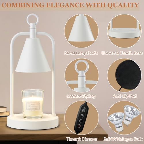 Candle Warmer Lamp with Timer, Dimmable Wax Melter for Home Decor C91265