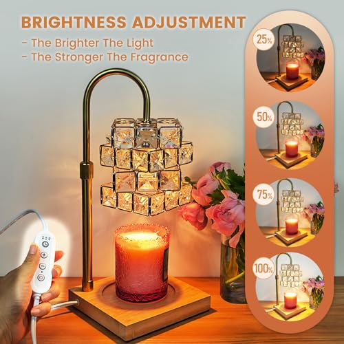 Candle Warmer Lamp with Timer, Adjustable Height, Dimmable, 2 Bulbs M490819