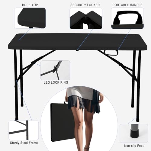Heavy Duty Portable Folding Table for Dining, Parties, and Camping E6001