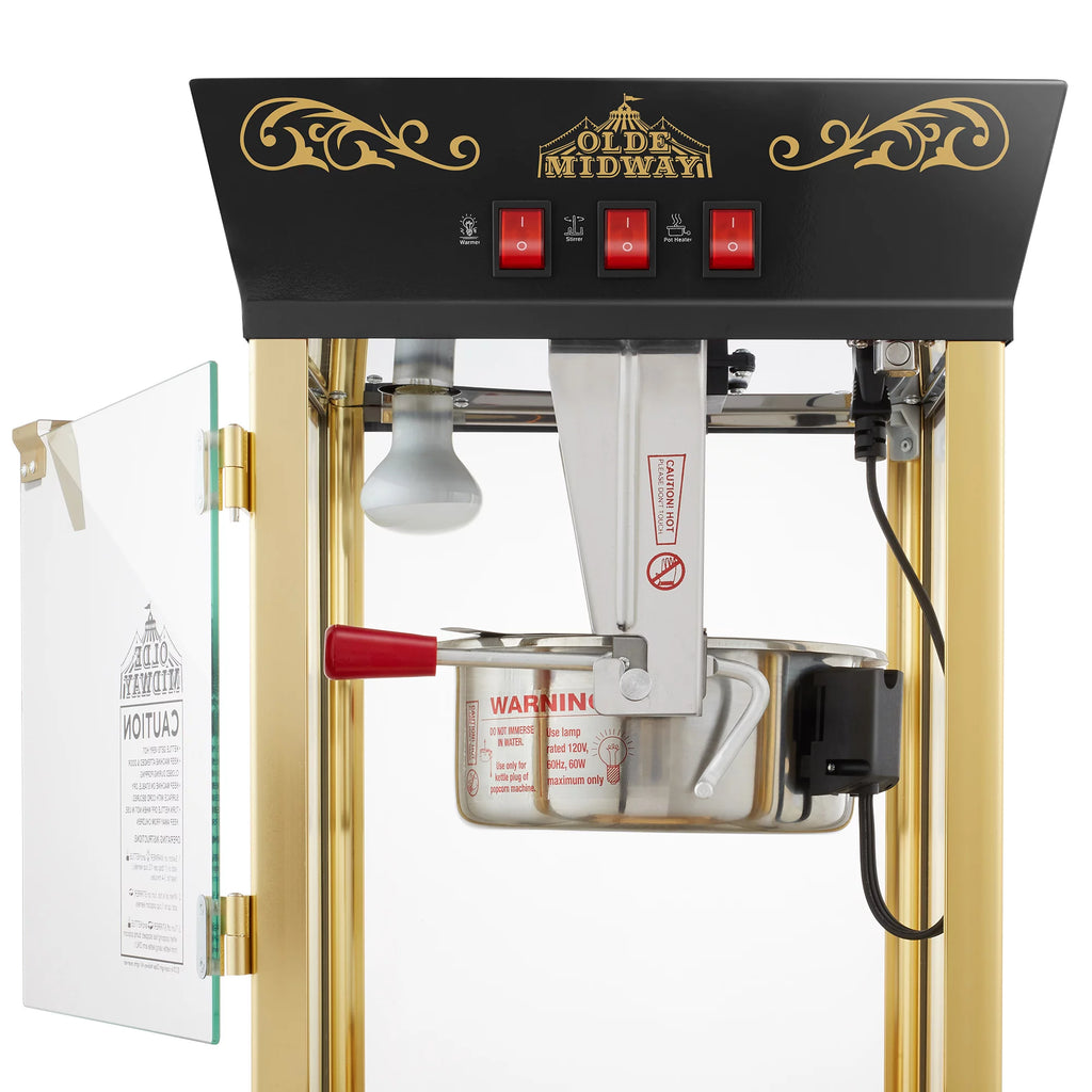 Movie Theater-Style Popcorn Machine with Cart and 8 oz Kettle, Black P792192