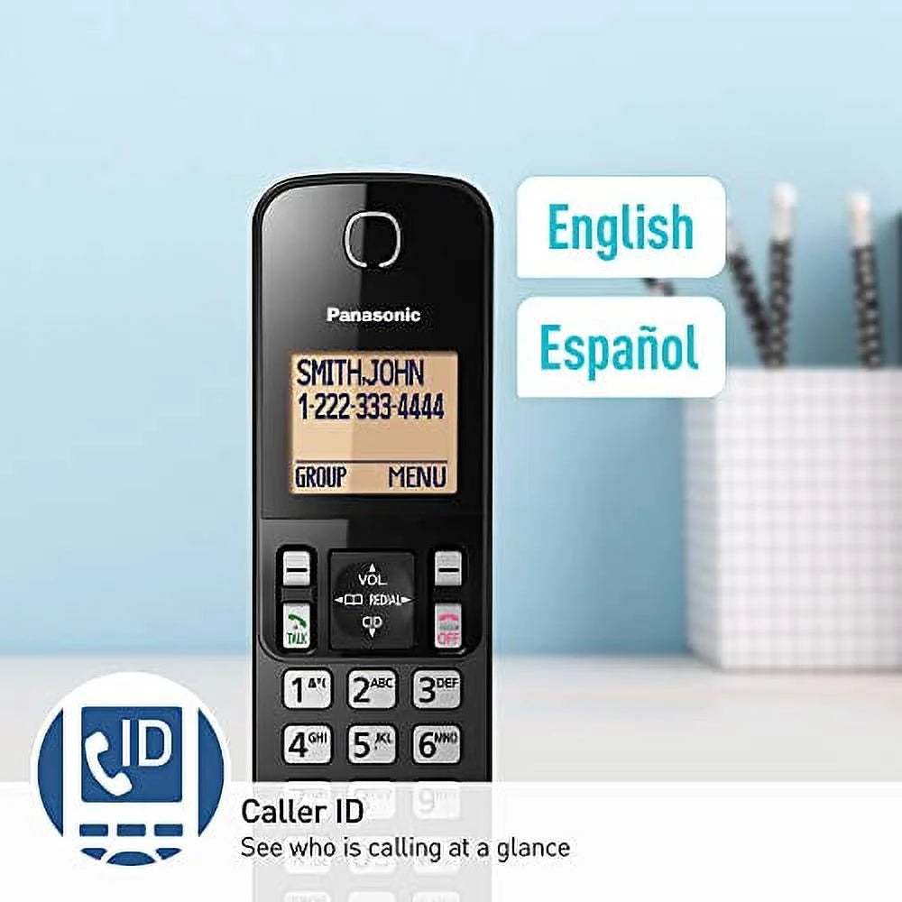 Expandable Cordless Phone System with Amber Backlit Display, 2 Handsets C515