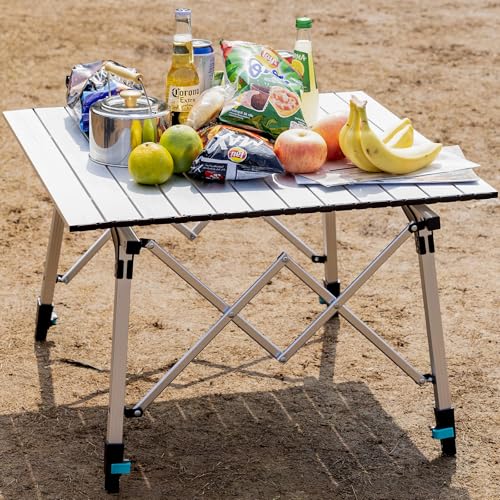 Portable Folding Camping Table with Adjustable Legs, Lightweight Aluminum K894