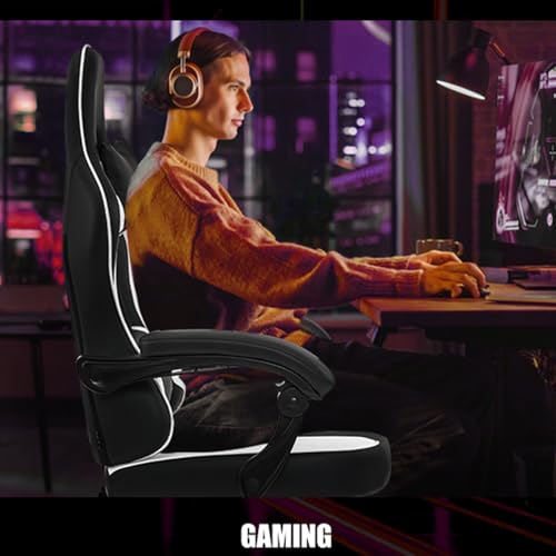 Ergonomic Leather Gaming Chair with Footrest and Lumbar Support Y77301