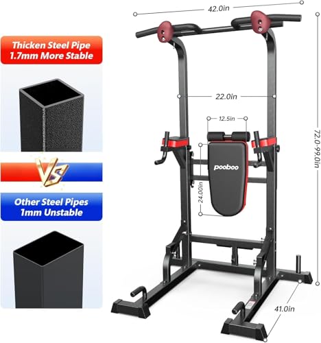 Power Tower Dip Station Pull Up Bar with Supine Board X697