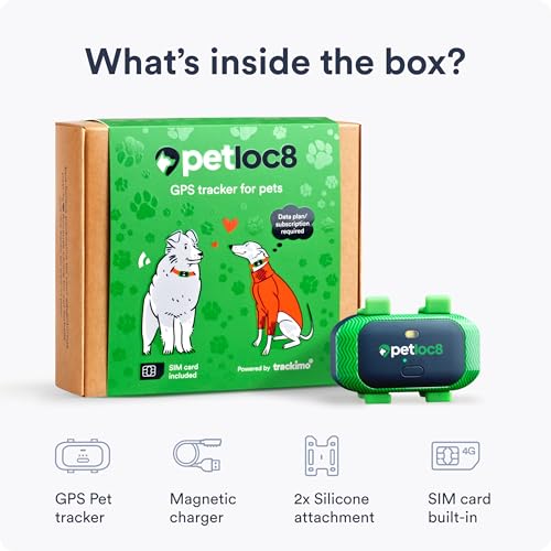 Dog GPS Tracker with Real-Time Location, Geo-Fence Alerts, Waterproof, 7-Day Battery O2744