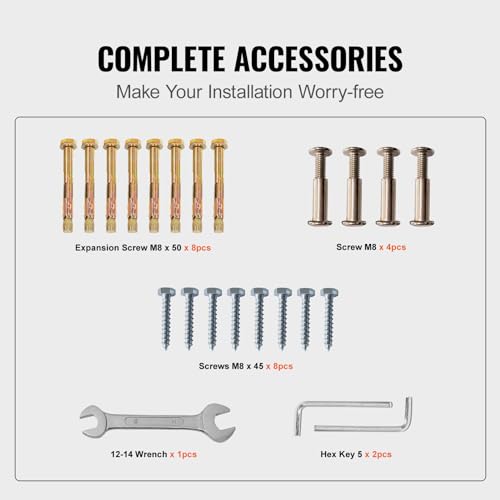 Outdoor Steps Handrail, Adjustable Metal Staircase Railing U1197
