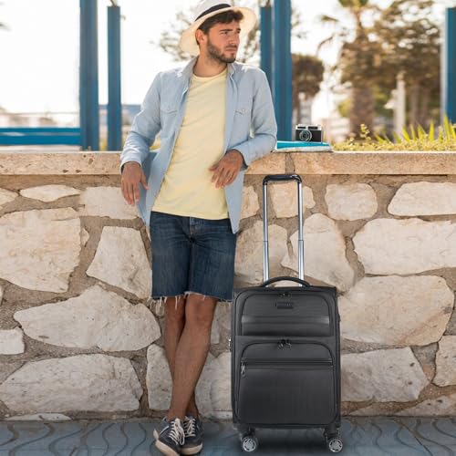 Softside Expandable Carry On Luggage with Spinner Wheels and TSA Lock, 20-Inch R869