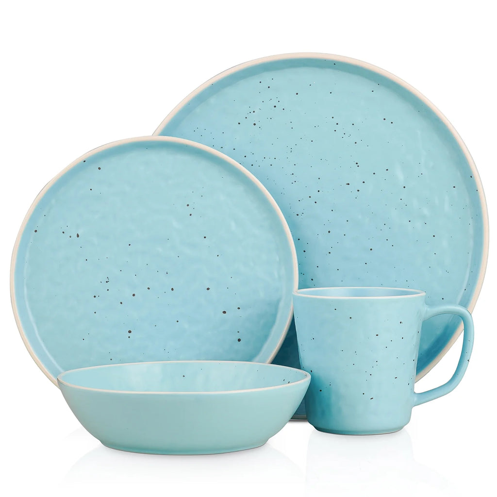 16-Piece Stoneware Dinnerware Set for 4, Multicolor P617