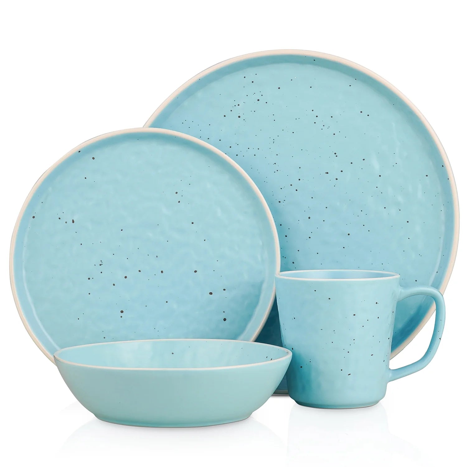 16-Piece Stoneware Dinnerware Set for 4, Multicolor P617