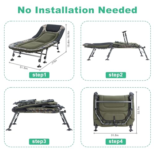 Folding Camping Cot with Mattress for Adults, Portable Outdoor Lounger Z62169