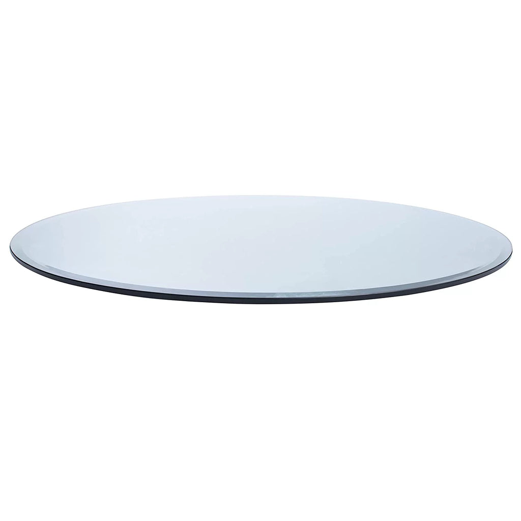 27" Round Tempered Glass Table Top with Polished Edge D437253