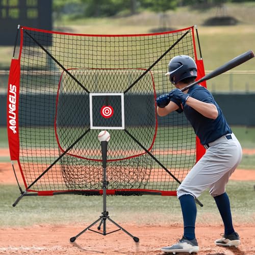 Baseball Softball Practice Net with Batting Tee and Strike Zone Target D632881