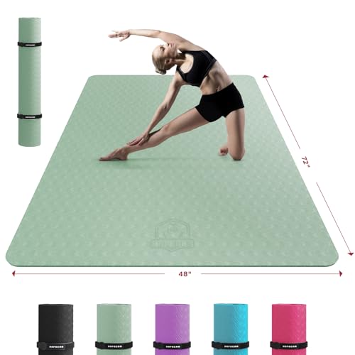 Extra Large Yoga Mat - 72x48, 1/4 Inch Thick, Non-Slip, Eco-Friendly L753346
