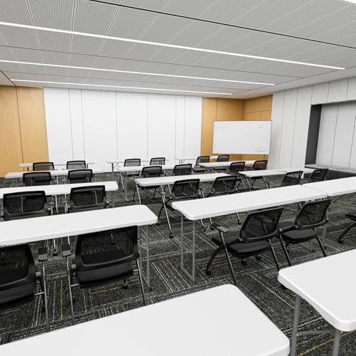 6 FT Narrow Folding Table, HDPE Tabletop with Metal Frame, White K503