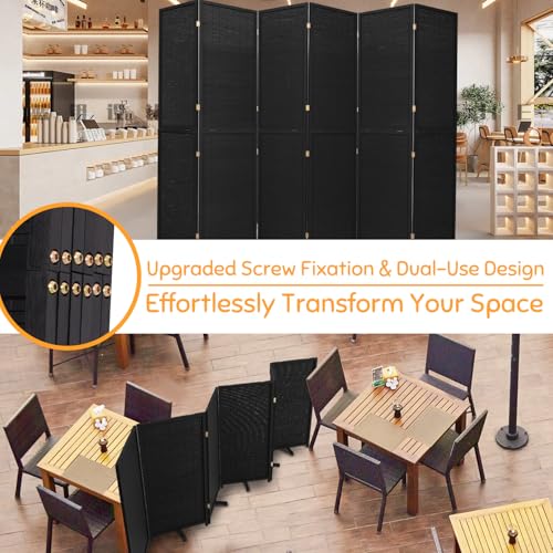 Bamboo Room Divider Folding Privacy Screen, 4 Panel, Beige T32841