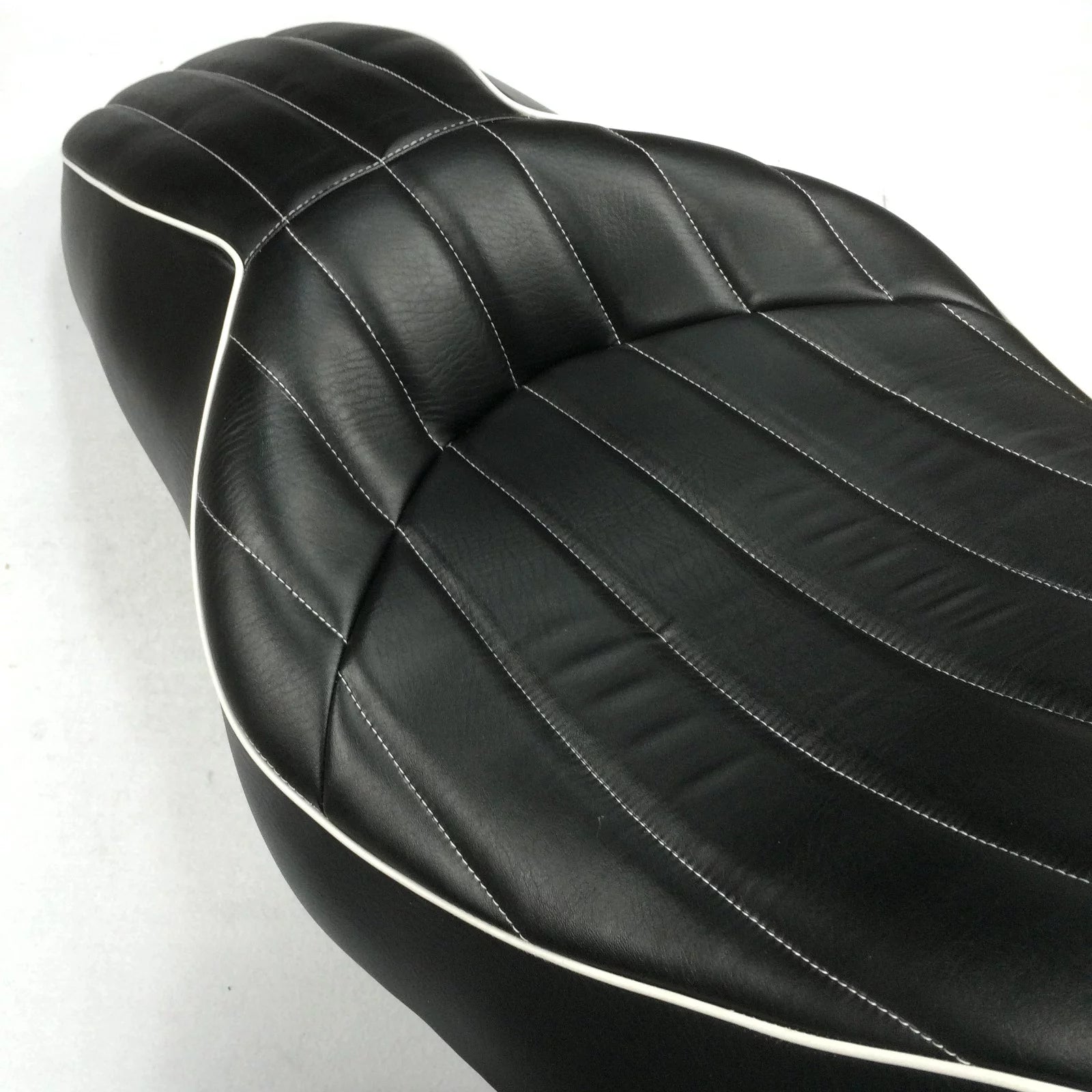 Motorcycle Leather Seat 2-up Vertical Stripes Style C239568