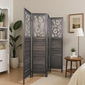6 Panel Wooden Room Divider with Shelves B102027