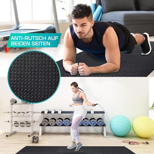 Puzzle Exercise Mat for Home Gym, EVA Interlocking Foam Floor Tiles with Border I79139