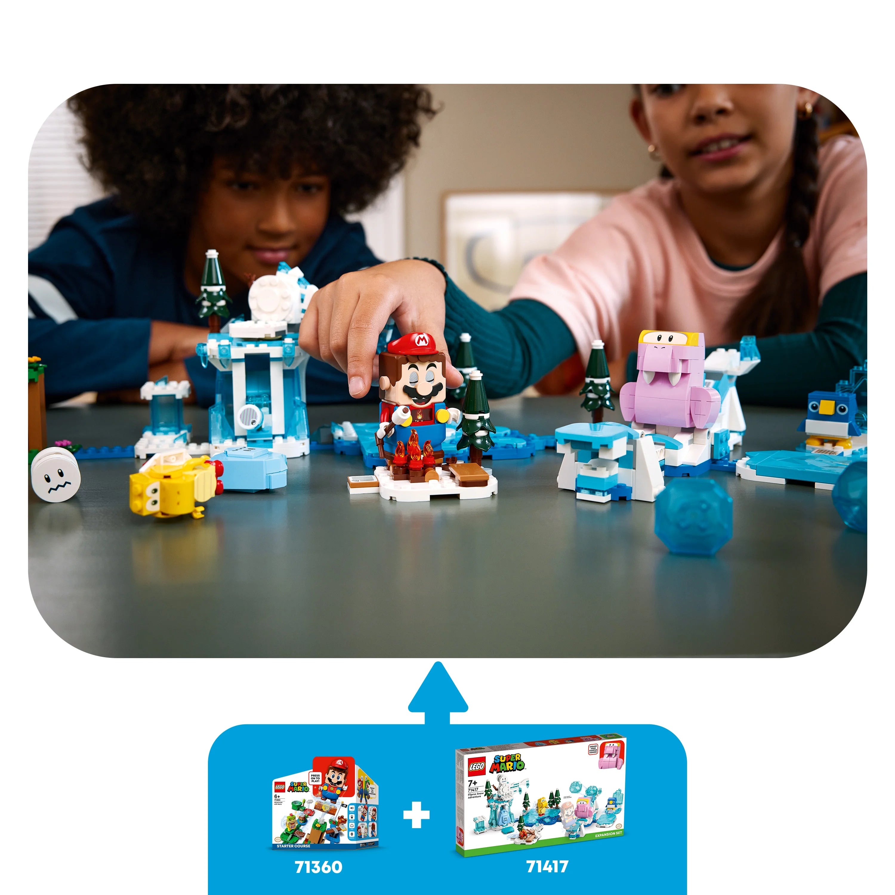 Super Mario Fliprus Snow Adventure Expansion Set, Toy for Kids with Freezie and Baby Penguin Figures E3677