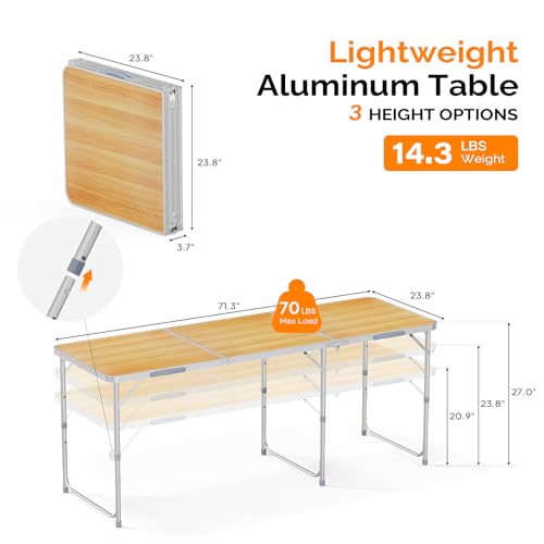 3ft Aluminum Folding Camping Table with Carrying Handle L179408