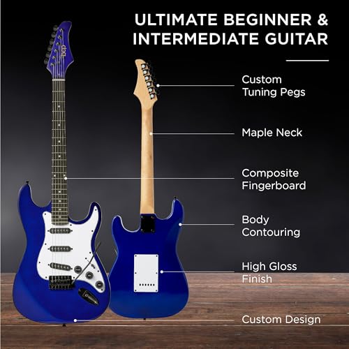 Beginner Electric Guitar Starter Kit with Case, Amp, and Accessories G63095