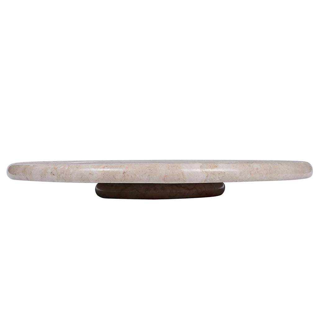 Natural Champagne Marble 12" Lazy Susan Serving Board E65638