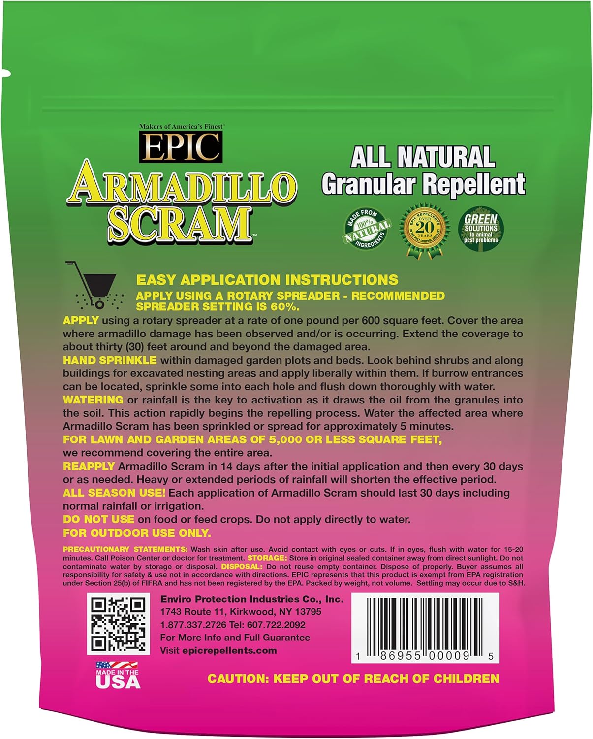 Armadillo Scram All Natural Granular Repellent, 96 Ounce P39442