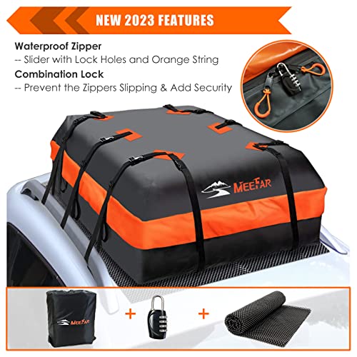 Car Roof Bag Waterproof 15 Cubic Feet for Cars with or without Rack N384605