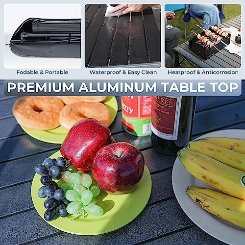 Folding Camping Table Portable Aluminum Roll Up Lightweight for Outdoor Picnic F98743