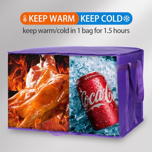 Insulated Food Delivery Bag Hot Cold Meal Carrier Cooler Tote K646948