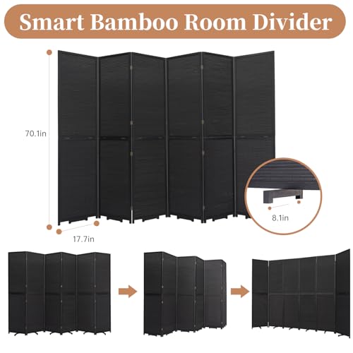 Bamboo Room Divider Folding Privacy Screen 4 Panel Freestanding F401