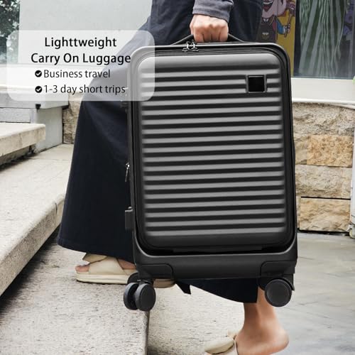 Expandable Carry-On Luggage, Hardside, Spinner Wheels, TSA Lock, 20-Inch U64815