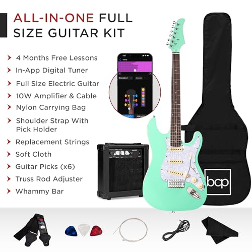 Beginner Electric Guitar Starter Kit with Case, Amp, and Accessories G63095