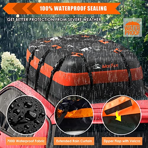 Car Roof Bag Waterproof 15 Cubic Feet for Cars with or without Rack N384605