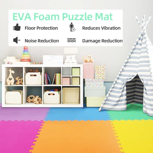 Puzzle Exercise Mat with EVA Foam Interlocking Tiles for MMA, Gymnastics and Home Gym N211438