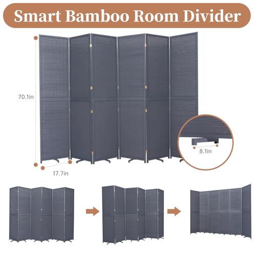 Bamboo Room Divider Folding Privacy Screen 4 Panel Freestanding F401