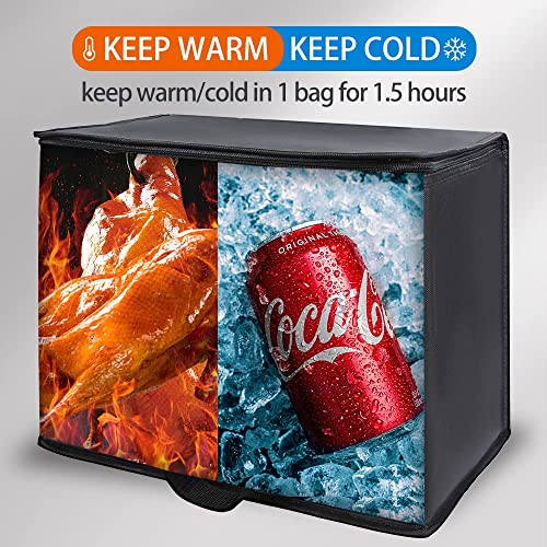 Insulated Food Delivery Bag Hot Cold Meal Carrier Cooler Tote K646948