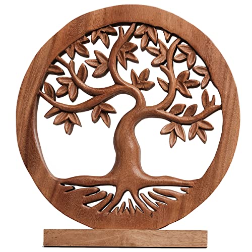 Handcrafted Solid Wood Tree of Life Sculpture for Home Decor J691686