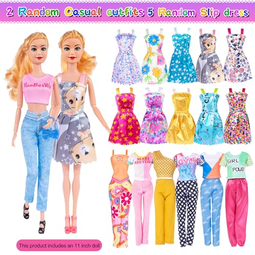 105 Pcs Doll Wardrobe Playset with Doll, Clothes, Shoes and Hangers N690