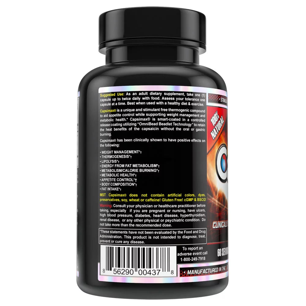 Capsimax Supplement 60 Servings, 100mg V Capsules E961720