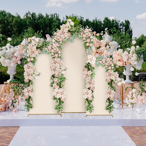 Gold Metal Wedding Arch Backdrop Stand with Arch Cover K7117