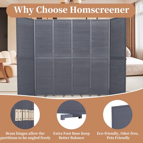 Bamboo Room Divider Folding Privacy Screen 4 Panel Freestanding F401