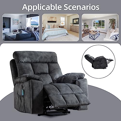Large Power Lift Recliner Chair with Massage and Heat for Elderly, Wide Recliners with Cup Holders and USB Port A688