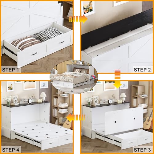 Murphy Bed Queen with Storage and Charging Station H86750